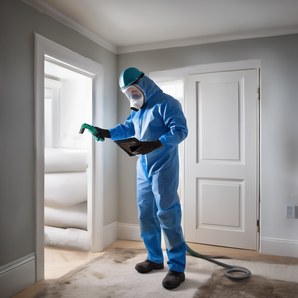 Professional mold testing specialist with advanced moisture detection equipment